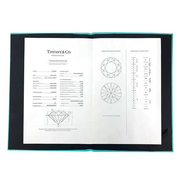 TIFFANY & CO. Platinum Diamond Engagement Ring - Picture 9 of 10